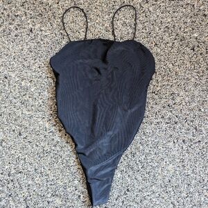 Good American One Piece Ribbed Bathing Suit